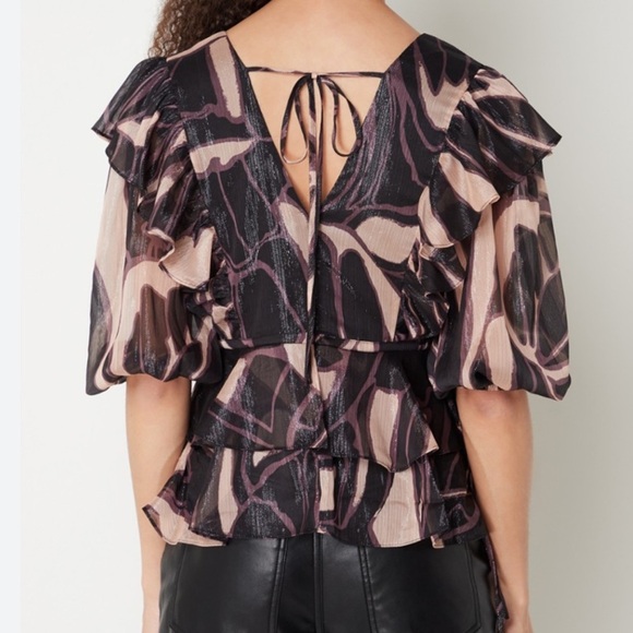 TED BAKER London Jasmyna Woven V-Neck 3/4 Blouson - Size 2 - Picture 3 of 16